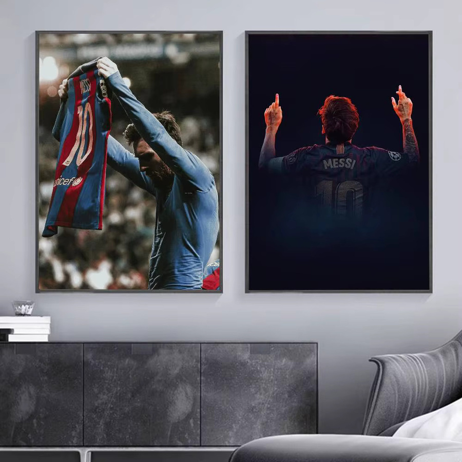 KAYOU Fußballkönig Lionel Messi Poster Selbstklebender Wasserdichter Papieraufkleber Wanddekoration Mehrfarbig - Bild 3