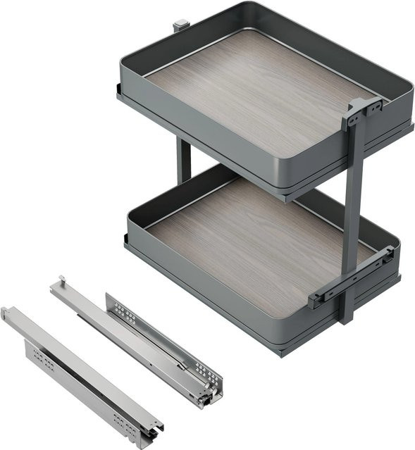 Emuca Harmony Ausziehwagen mit Soft-Close Modul aus Stahl und Holz in Anthrazitgrau, B: 30 cm, H: 80 cm, T: 46 cm - Bild 1