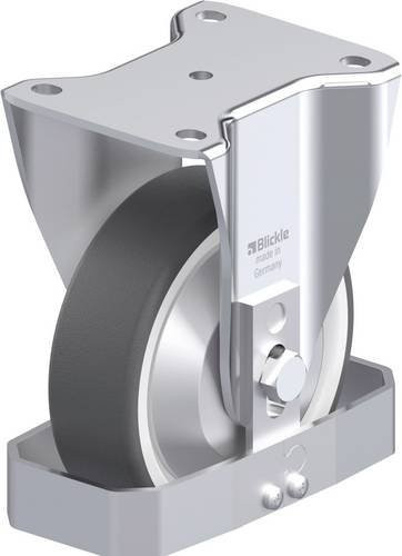 Blickle Stahlblech-Bockrolle BH-POTH 160K-FA-FS in Grau und Weiß mit 160 mm Rad-Durchmesser und 550 kg Tragfähigkeit - Bild 1