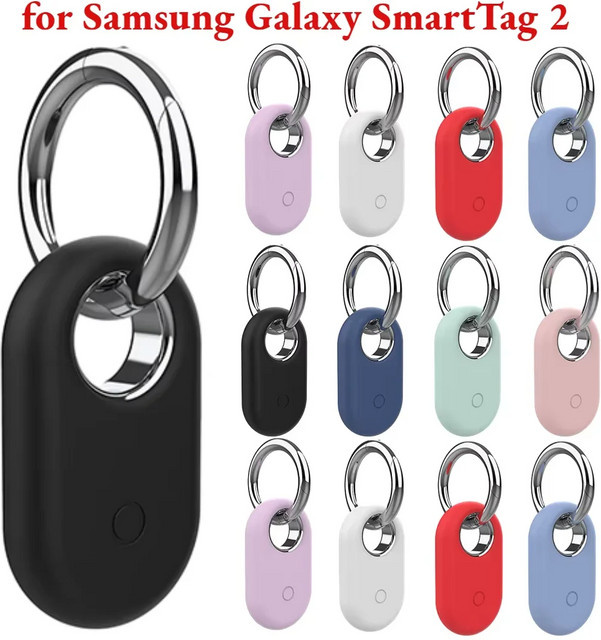 Schutzhülle für Samsung Galaxy SmartTag 2 Locator Tracker mit Schlüsselanhänger in Schwarz - Bild 1
