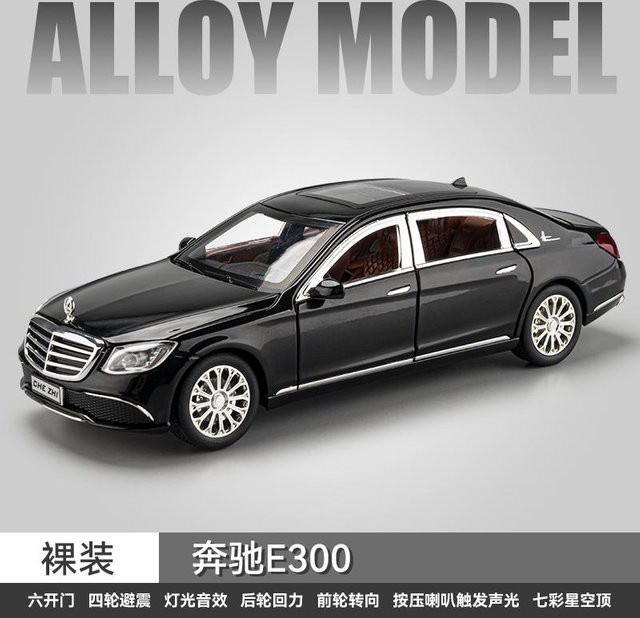 Linyi toy car Mercedes Benz E300 Luxus Limousine, Modellauto, 1:24, Metall, Sound & Licht, ab 14 Jahre - Bild 1