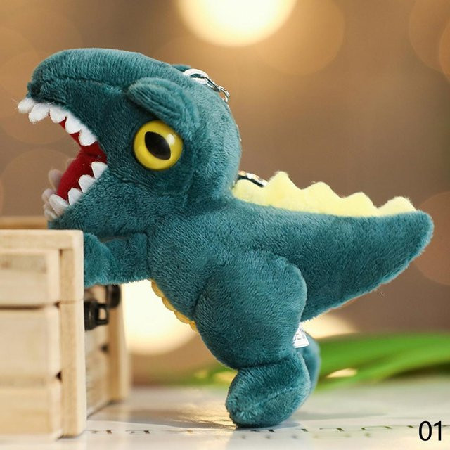 Yiran Health & Beauty Mini-Dinosaurier-Stofftiere Schlüsselanhänger, 14cm, ab 3 Jahre - Bild 1