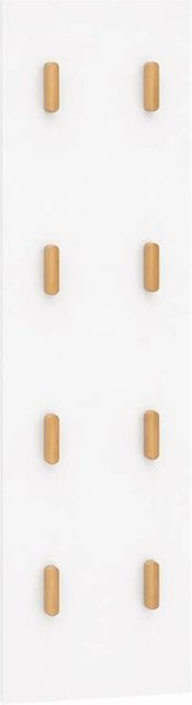 Schildmeyer Hakenpaneel Bjarne aus Eichenholz massiv, weiß, B/H/T: 30 x 110,6 x 2,6 cm - Bild 1