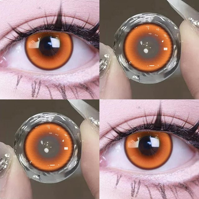 JeweLens Cosplay Myopie Farbkontaktlinsen, Orange Gelb, 1 Paar - Bild 1
