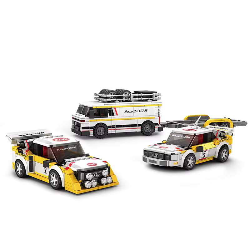 Inhaw PB8812 Australien S1 Team 3-in-1 Baustein-Set mit technischem Sportwagen und LKW-Anhänger in Weiß und Bunt - Bild 2