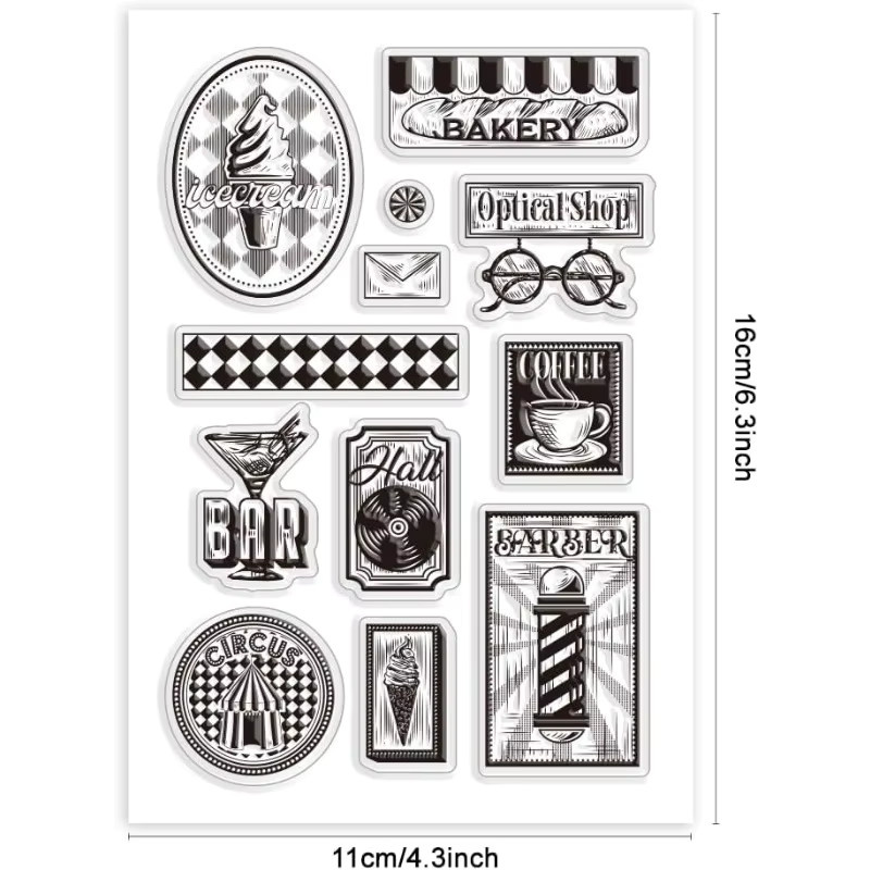 Transparenter Retro Motiv Stempel aus Silikon für deine DIY-Projekte, Farbe: Transparent - Bild 2