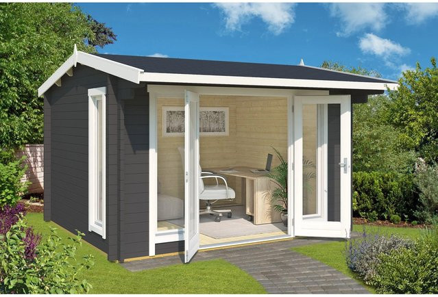 Lasita Maja Jubilee Gartenhaus aus Holz in Grau mit Satteldach B/H/T: 370 x 245,1 x 412,5 cm - Bild 1