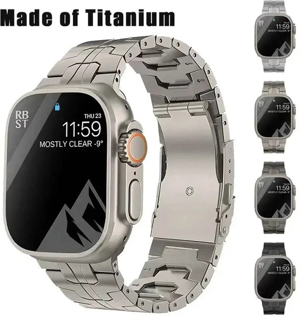 CAOWTAN Uhrenarmband Titan, Silber, Herren - Bild 1