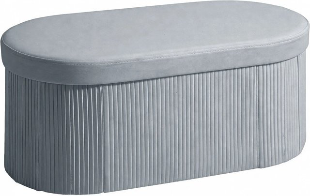 HOMCOM Polsterhocker mit Stauraum aus Polyester in Grau, B/T/H: 76 x 38 x 35 cm - Bild 1