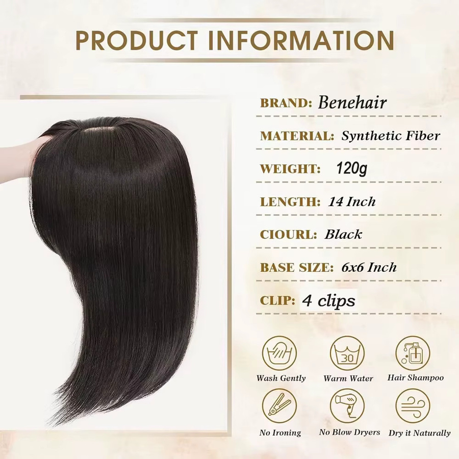 Benehair Clip-in-Haarverlängerung mit Pony, synthetisch, Damen - Bild 4