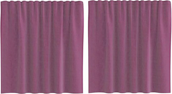 vidaXL Voile Vorhänge mit Schlaufen, 2 Stück, Lila, B: 140 cm, H: 140 cm