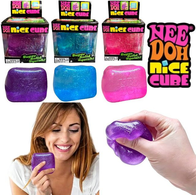 Needoh Maltose Glitzer Eiswürfel, Weiches Quetsch-Slow-Rebound Sensorisches Fidget-Spielzeug - Bild 1