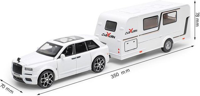 Fourall- Model Cars Rolls Royce Cullinan RV Automodell, 1:32, mit Ton und Licht, weiß - Bild 1