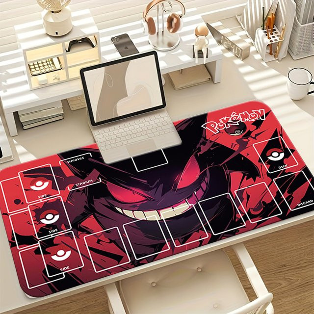 Potdemiel Pokémon Gengar TCG Spielmatte, Rot-Schwarz, mit Zonen - Bild 1