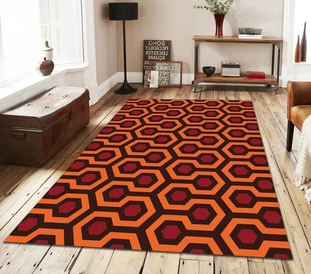 Grüner Wohnzimmerteppich Lodestar im Shining Overlook Hotel Design, rutschfest und maschinell gewebt, B/T: 120 x 160 cm - Bild 1