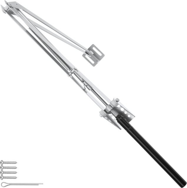 tectake Automatischer Fensteröffner für Gewächshaus, temperaturgesteuert, Hubhöhe: 40 cm, Farbe: Silber - Bild 1