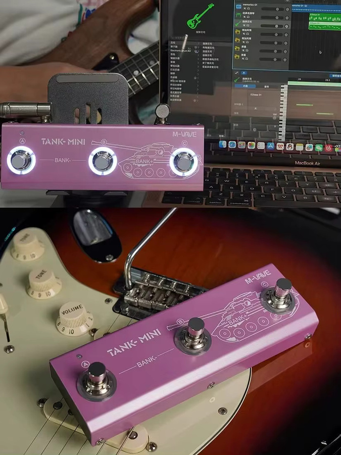 M-VAVE TANK-MINI E-Gitarren-Effektpedal Multi-Effektgerät in Purple mit 21 Presets, 6 Effektmodulen und Bluetooth-Begleitung - Bild 5