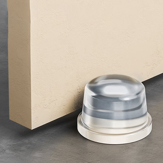 Sommer6 Transparenter Silikon-Türstopper ohne Bohren als Anti-Stoß-Pad für Zuhause und Büro - Bild 1