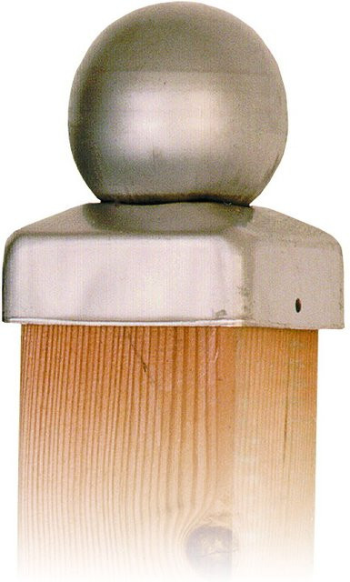 Pfostenkappe aus Edelstahl mit Kugelform, Durchmesser: 71 mm - Bild 1