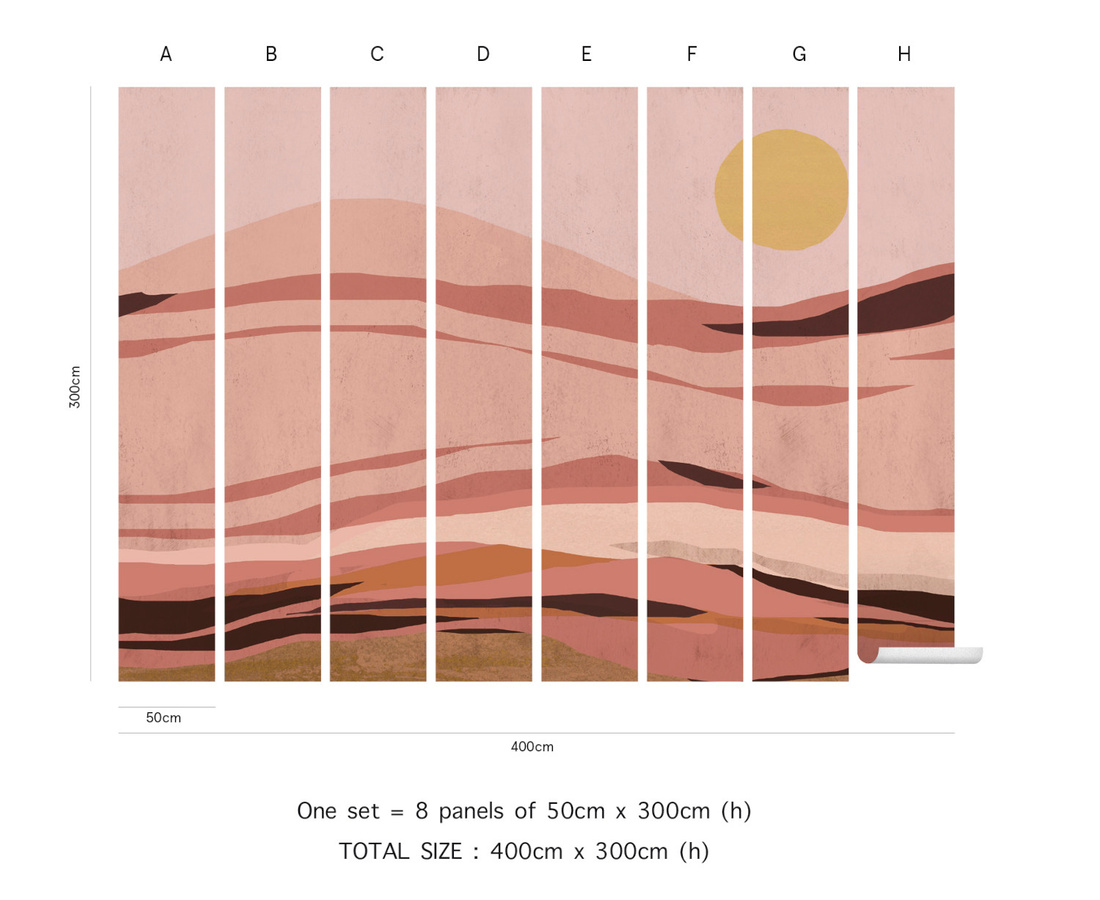 Tenue de Ville Wandbild Sunset Powder in Pink, abstraktes modernes Design auf Textil und Papier - Bild 2