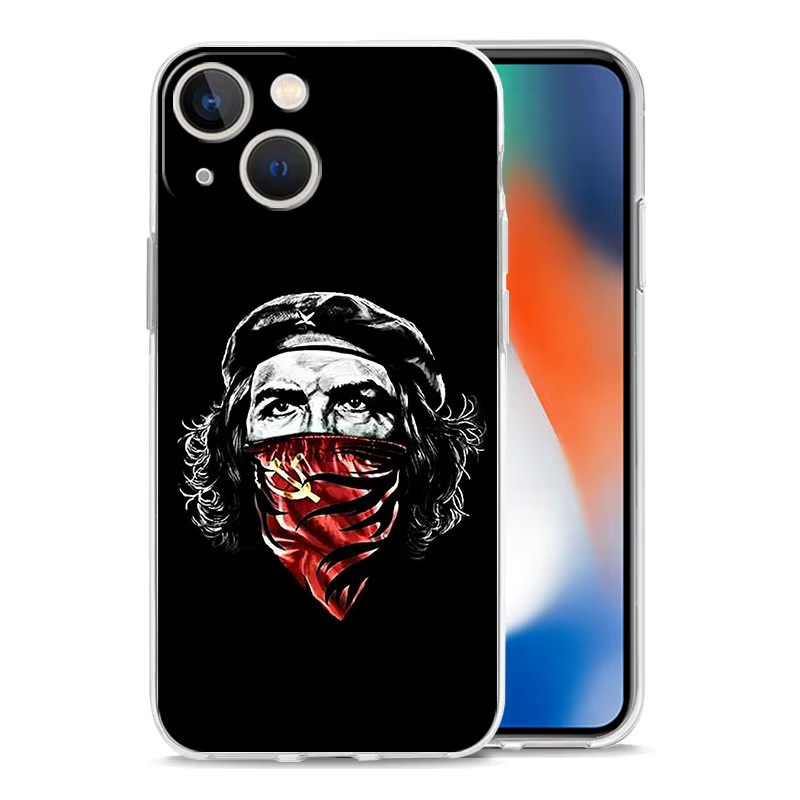 Stoßfeste TPU Handyhülle von CreateXin mit Che Guevara Motiv in Transparent für iPhone 16 15 14 13 12 11 Pro Max XS X XR 7 8 Plus - Bild 2