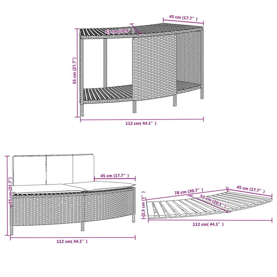Whirlpool-Umrandung von VD Home Furnishing aus schwarzem Poly-Rattan und massivem Akazienholz - Bild 2