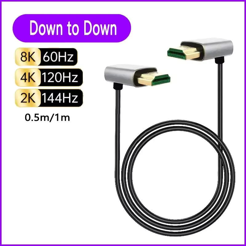 MACDOT HDMI 2.1 Kabel mit 90-Grad-Winkel für 8K 60Hz und 4K 120Hz, 48Gbps Ultra High Speed mit eARC und HDR für Projektor und PlayStation 5/4 - Bild 6