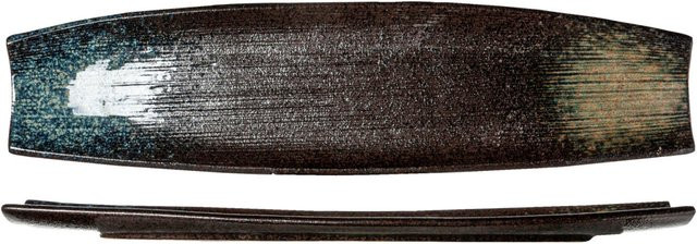 Cosy & Trendy Servierplatte aus Keramik, 2er Pack, Schwarz/Blau, L x B x H: 51 x 13 x 3,5 cm - Bild 1