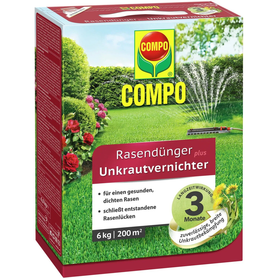 Compo Rasendünger plus Unkrautvernichter mit Slow-Release-Effekt, 6 kg - Bild 2