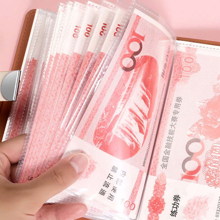 Geld-Spar-Challenge-Buch mit 100 Umschlägen und Passwortschloss, Budget-Tracker und Sparjournal in Schwarz aus Papier - Bild 4