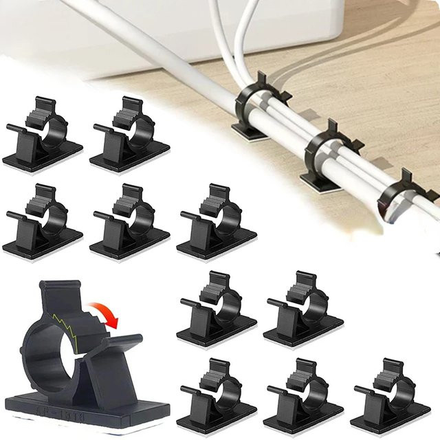 Selbstklebende Kabel-Organizer-Klemme in Schwarz für Kfz-Kabel zur Kabelführung und Befestigung - Bild 1