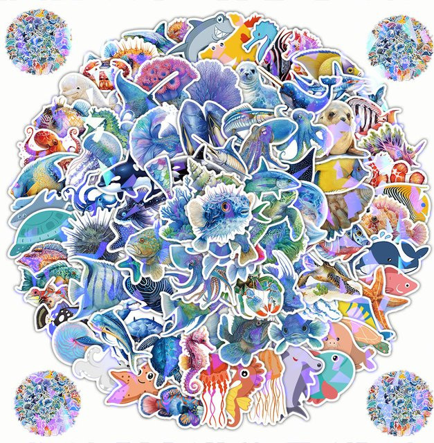 203 Stück Marine Life Aufkleber in Multicolour für Tagebücher, DIY-Bastelarbeiten und Kinderprojekte von AufnahmeYourLife Store - Bild 1