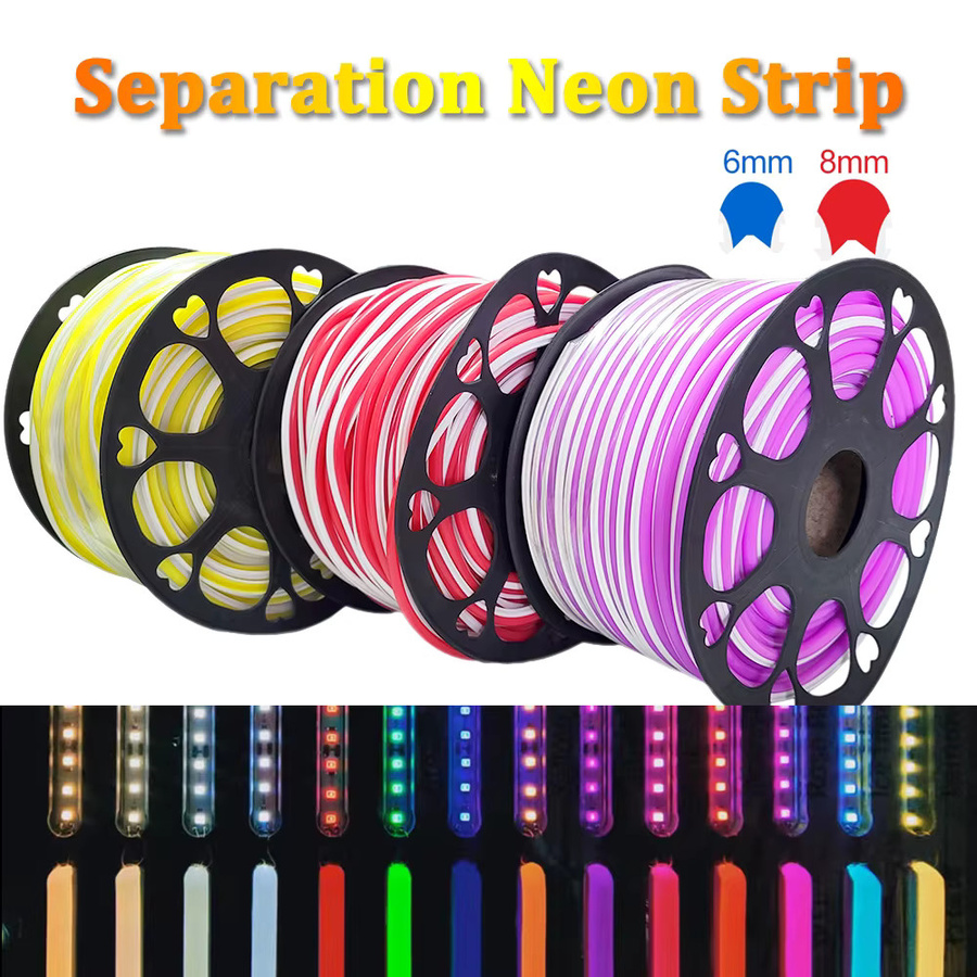 FUNZENXIN RGB Neon Flex LED Lichtband, Multicolour, Wasserdicht, 120 LEDs, Silikon, Biegbar und Trennbar - Bild 1