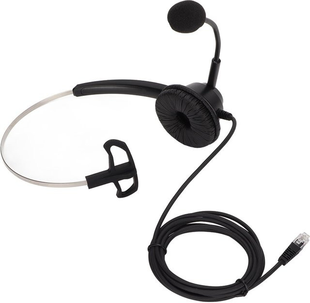 DIYelecs H360-RJ9 Professionelles Callcenter-Telefon-Headset mit geräuschunterdrückendem Mikrofon in Schwarz - Bild 1