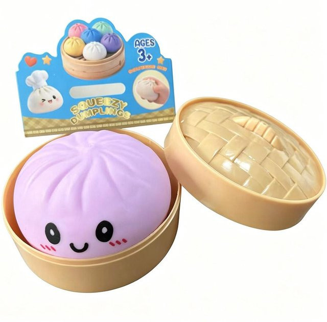 Buntes Nachgemachtes Knödel Squishy Spielzeug, mit Mini-Dampfgarer - Bild 1