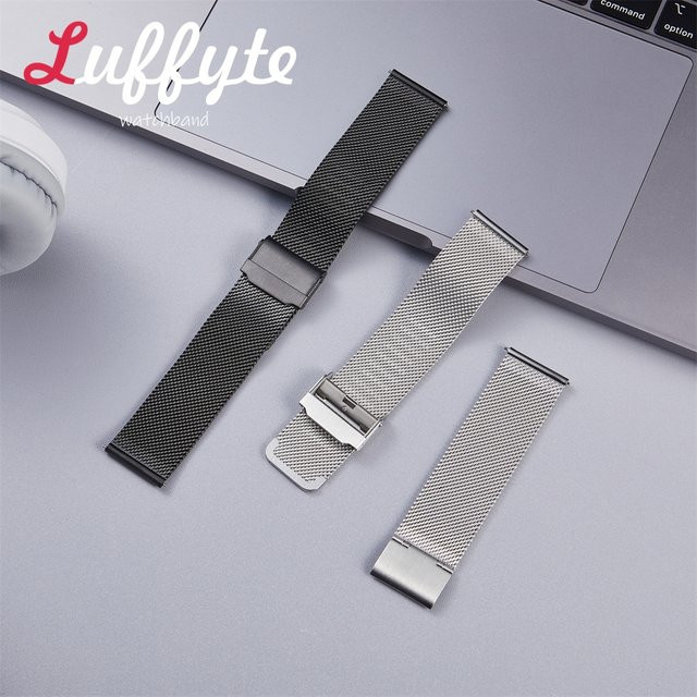 luffyte Uhrenarmband Edelstahl, Mesh, Silber, Unisex, 20mm, 22mm - Bild 1