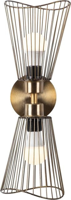Opviq Wandleuchte Zeyno in Bronze aus Metall mit 2 E27 Fassungen, B/H/T: 16 x 48 x 16 cm - Bild 1