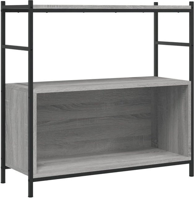 vidaXL Bücherregal im Industrial Design aus Holzwerkstoff und Eisen, Grau, B/T/H: 80 x 30 x 78,5 cm - Bild 1