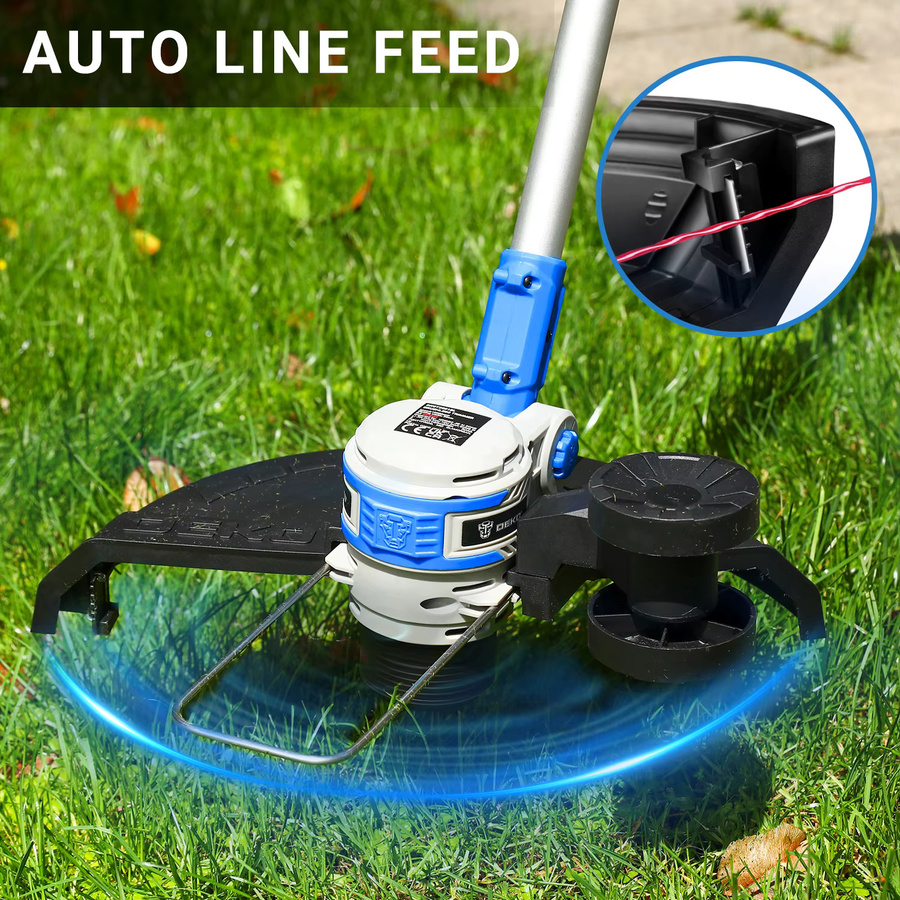DEKOPRO 2-in-1 Akku-Freischneider 20V mit 2 Akkus und 30 cm Schnittbreite für Rasen und Garten - Bild 3
