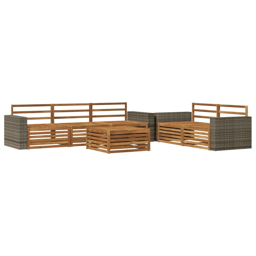 vidaXL Outdoor-Sofagarnitur aus Akazie Massivholz in Braun, 6-teiliges Set mit Latten-Design und Tisch - Bild 2