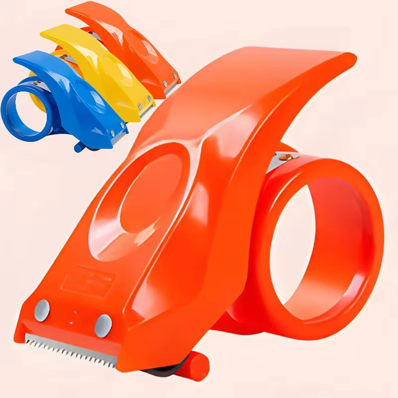 Tragbarer Klebebandabroller in Orange aus Kunststoff für Express-Verpackungen und Büroarbeiten - Bild 2