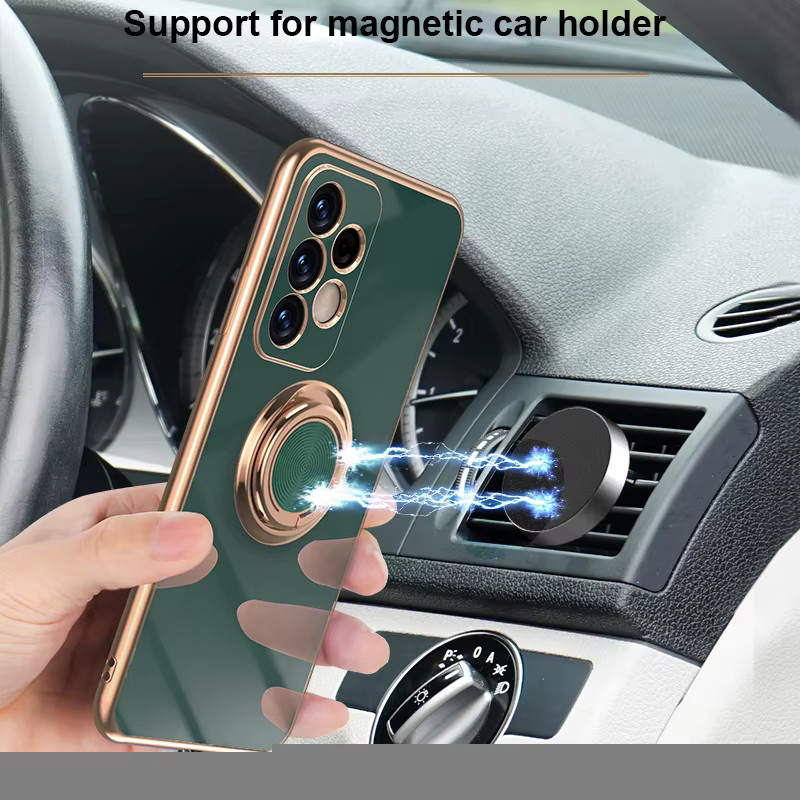 Luxus Handyhülle mit Metallring für Samsung Galaxy S25 Ultra S24 FE Plus A55 A35 A25 A15 A05 A06 A16 A36 in Blau und Grau - Bild 2