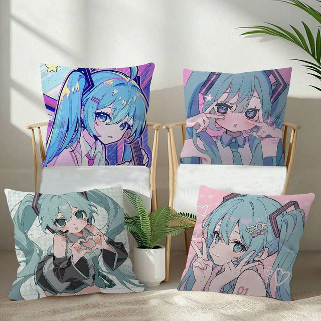 Hatsune Miku Kissenbezug mit Grafikdesign in Multicolour für Sofa und Auto - Bild 1