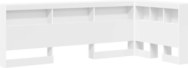 vidaXL Aufbewahrungskopfteil mit Regal in Weiß aus MDF und Metall für dein Schlafzimmer - Bild 1
