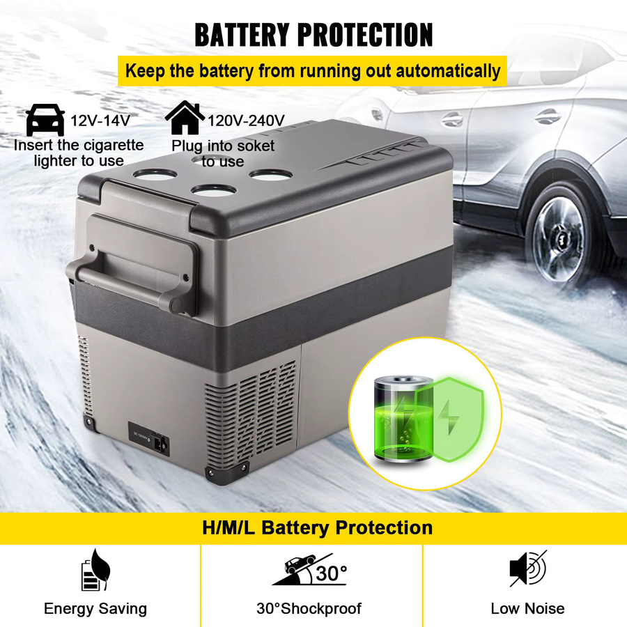 SIHAO Tragbarer Kompressor-Fahrzeugkühlschrank als Kühl-Gefrierkombination für Camping und Outdoor, 12/24V DC und 110-240V AC - Bild 7