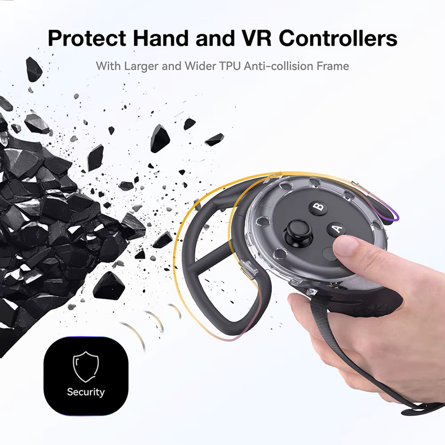 Sovawin Silikon Schutzhülle für Quest 3 Controller in Weiß mit ergonomischem Anti-Kollisions-Design - Bild 3