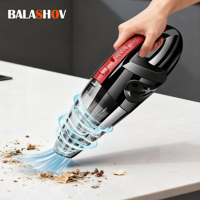 BALASHOV Kabelloser Handstaubsauger 6053 als tragbarer Zyklonsauger mit Schnellladefunktion in Rot und Schwarz zur Entfernung von Tierhaaren - Bild 1