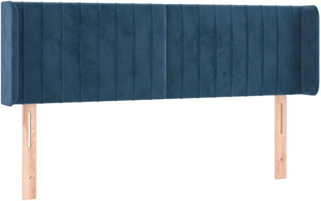 vidaXL LED Kopfteil aus Samt in Dunkelblau mit USB-Ladeanschluss, Breite: 147 cm, Tiefe: 16 cm, Höhe: 78 bis 88 cm - Bild 1