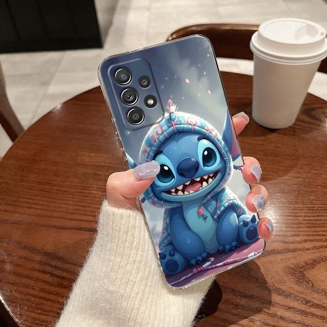 Stitch Disney Klare Hülle für Samsung Galaxy A15 A16 A17 A26 A34 A35 A36 A37 A54 A55 A56 A57 A06 A07 Weiche Stoßfeste Abdeckung in Blau - Bild 1