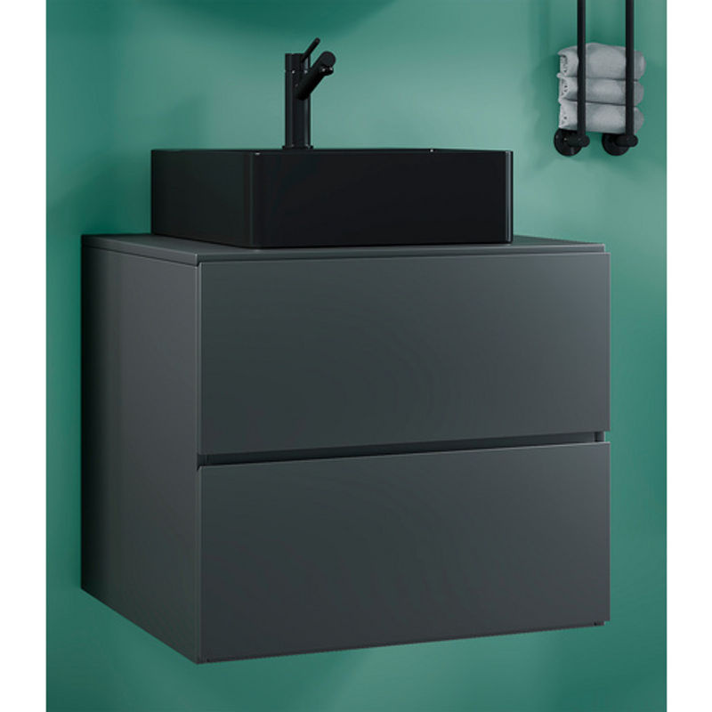 VCM Waschplatz-Set Lendas, 2-teilig mit Unterschrank und Waschbecken, anthrazit-grau, Breite: 60 cm - Bild 2